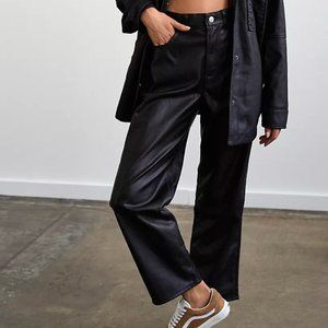 Levi's Faux Leather Ribcage Straight Jeans